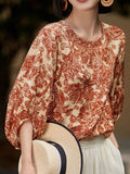 Jessica Loose Crew Neck Printed Top